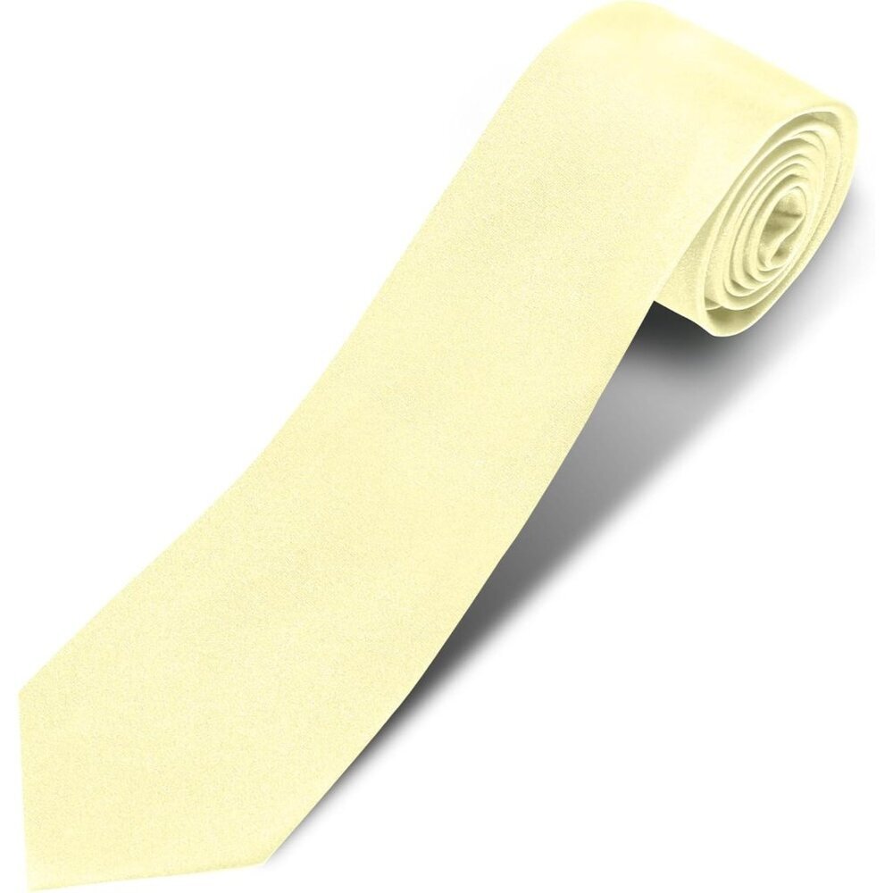Men Light Yellow Solid Pure Color 3.15" (8cm) Necktie Plain Formal Business Ties